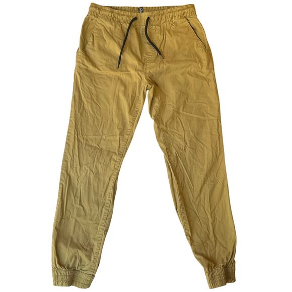 Volcom Men Joggers size S US Earthy Brown Mid Rise Bootcut Elastic Waist - Picture 1 of 10